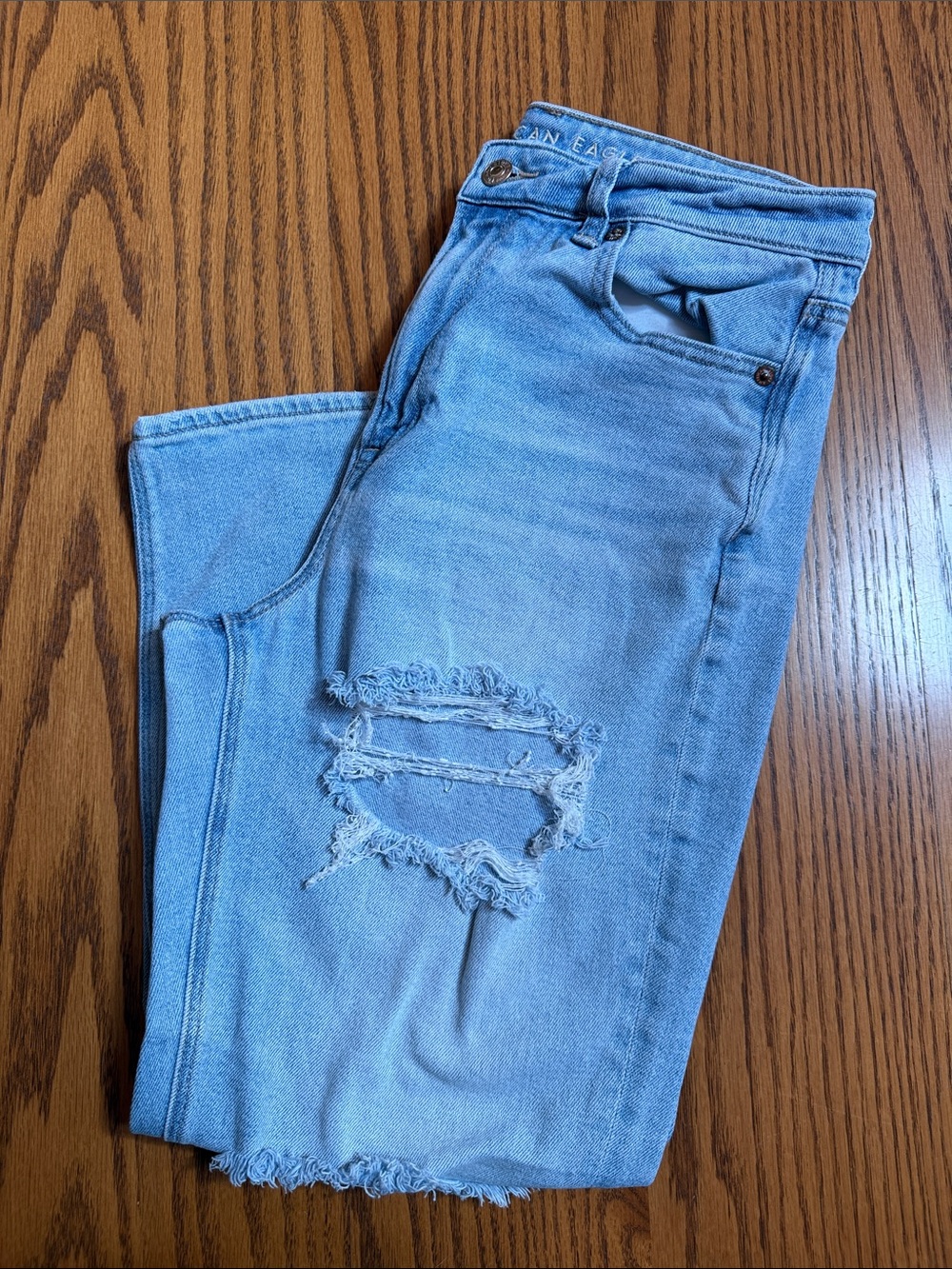 American Eagle Outfitters Light Blue Ripped Skinny Jeans